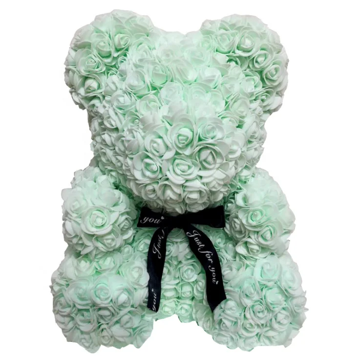 Hot sale  artificial flower Wholesale valentine Christmas gift 25cm 40cm rose bear Pearl bear gift package box