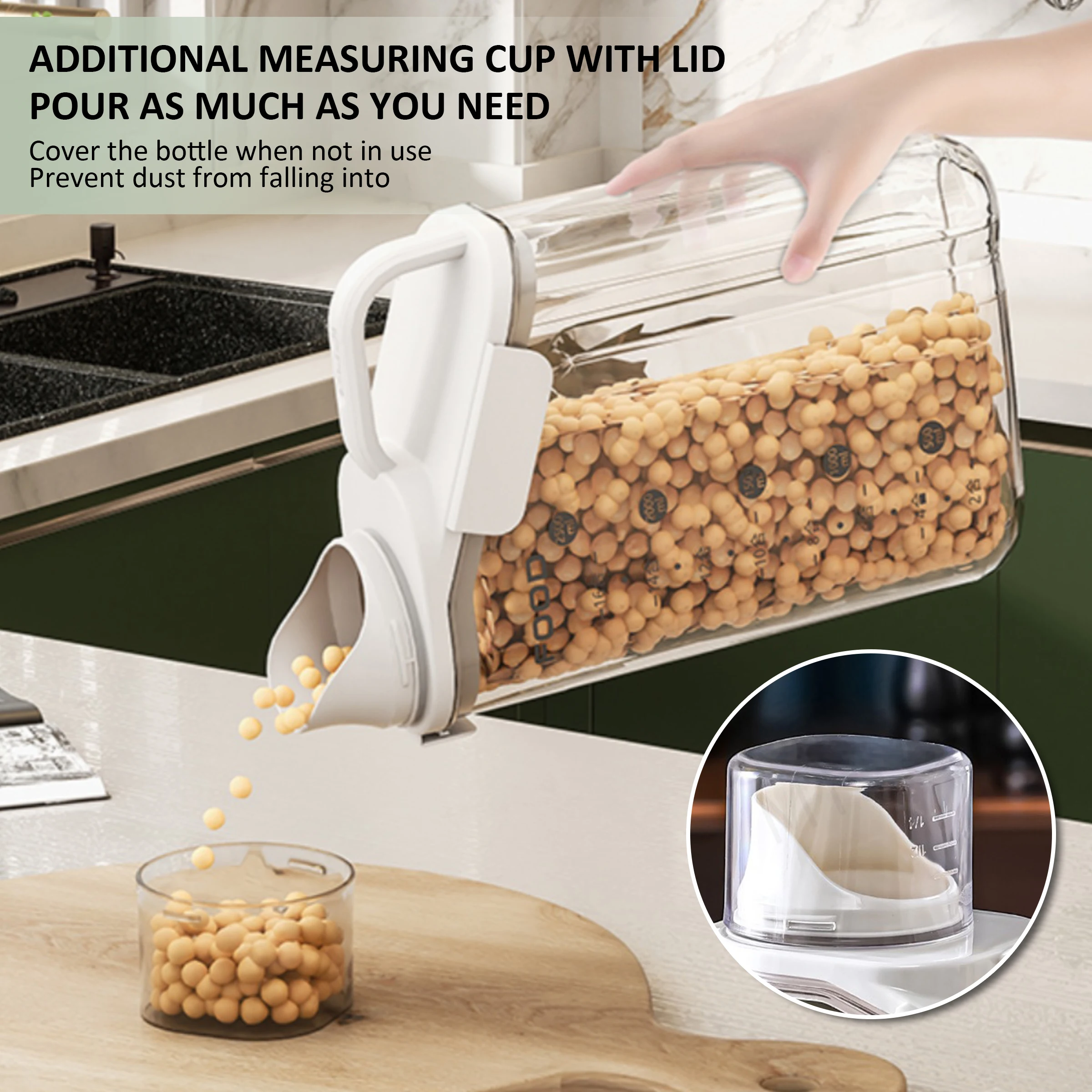 Hot Products Plastic Bulk Food Storage Container Grain Transparent Tank Rice Barrel Cereal Dispenser with silicone sealing ring