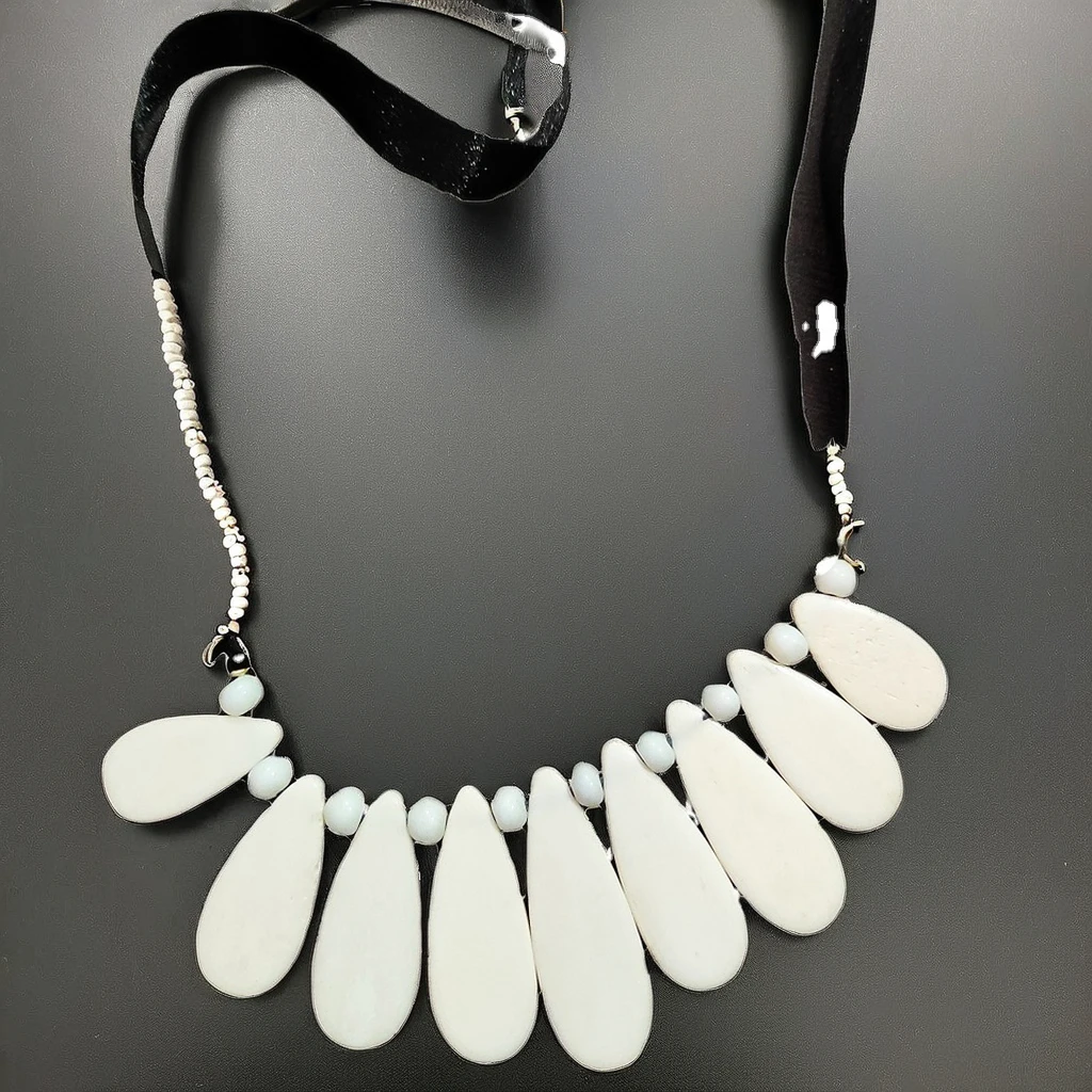 Hand-Carved Polished Bone Bead Necklace Custom-Made Natural Crafts for Resale by Fashion Jewelry Designers and Accessory Stores