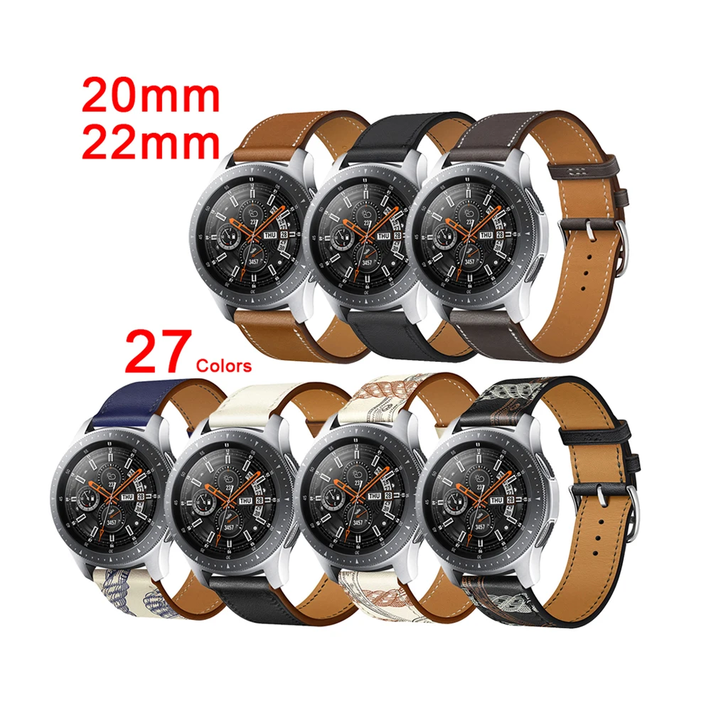 Replacement 20mm 22mm Leather Strap for Samsung Galaxy Watch 4 3 Classic Band 46mm 42mm 41mm 45mm Active 2 40mm 44mm Bracelet
