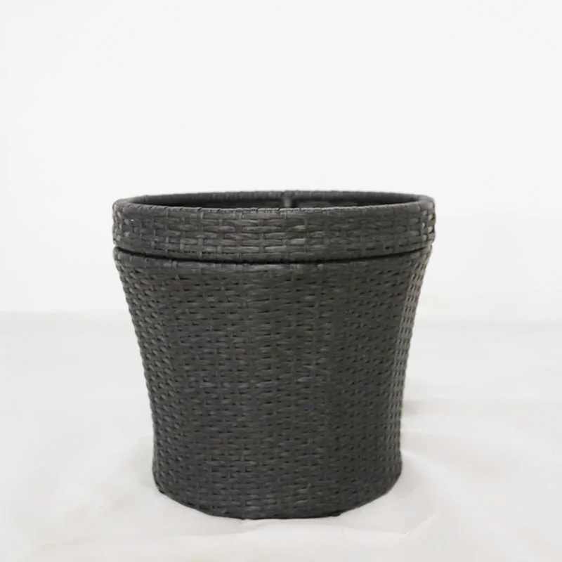 Multi-function PE Rattan Accent Table Resin Wicker Outdoor Side With Storage Function and Top Could Be Used As