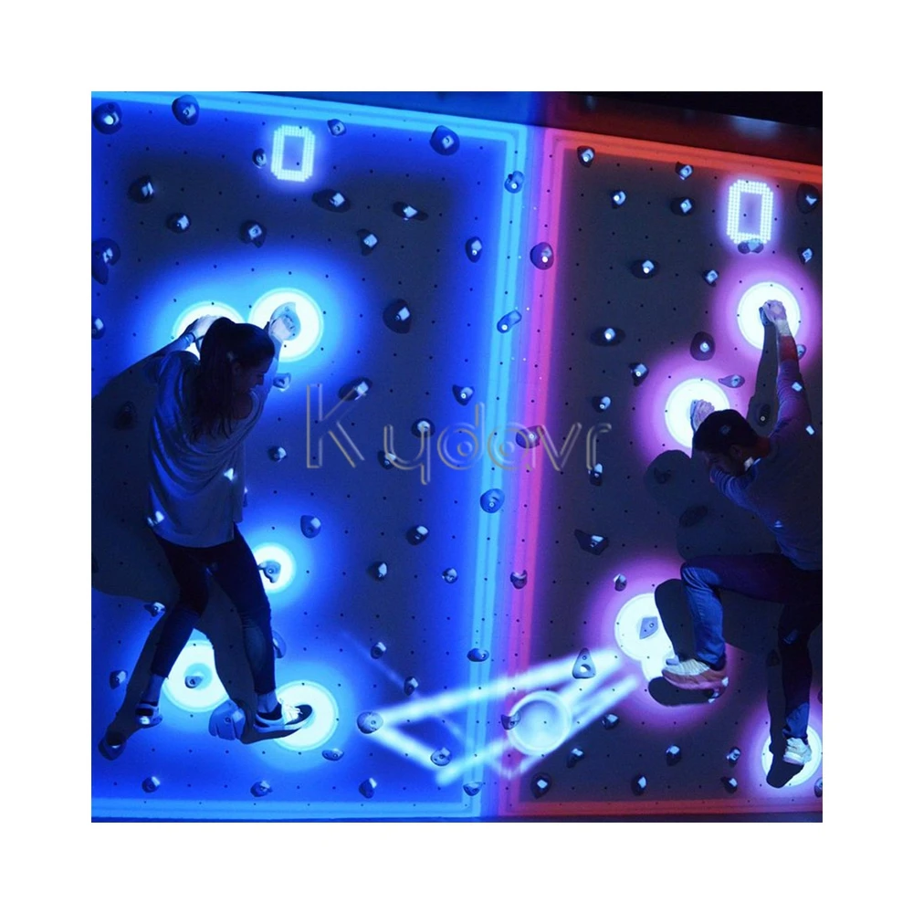 Indoor interactive competitive push button physically challenging activate sport city climbing games for children