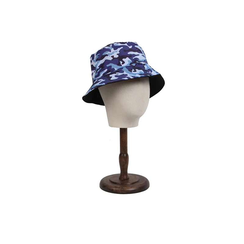 High quality cotton Camouflage pattern  Bucket Hat Men Women Bob Hip Hop Caps Summer Panama Foldable Double Sided Dance Hat