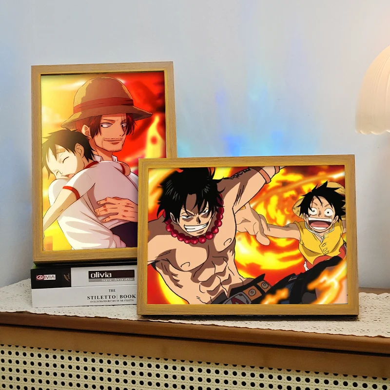 Anime Luffy Home Decoration Manga Design Lighting Photo Frame