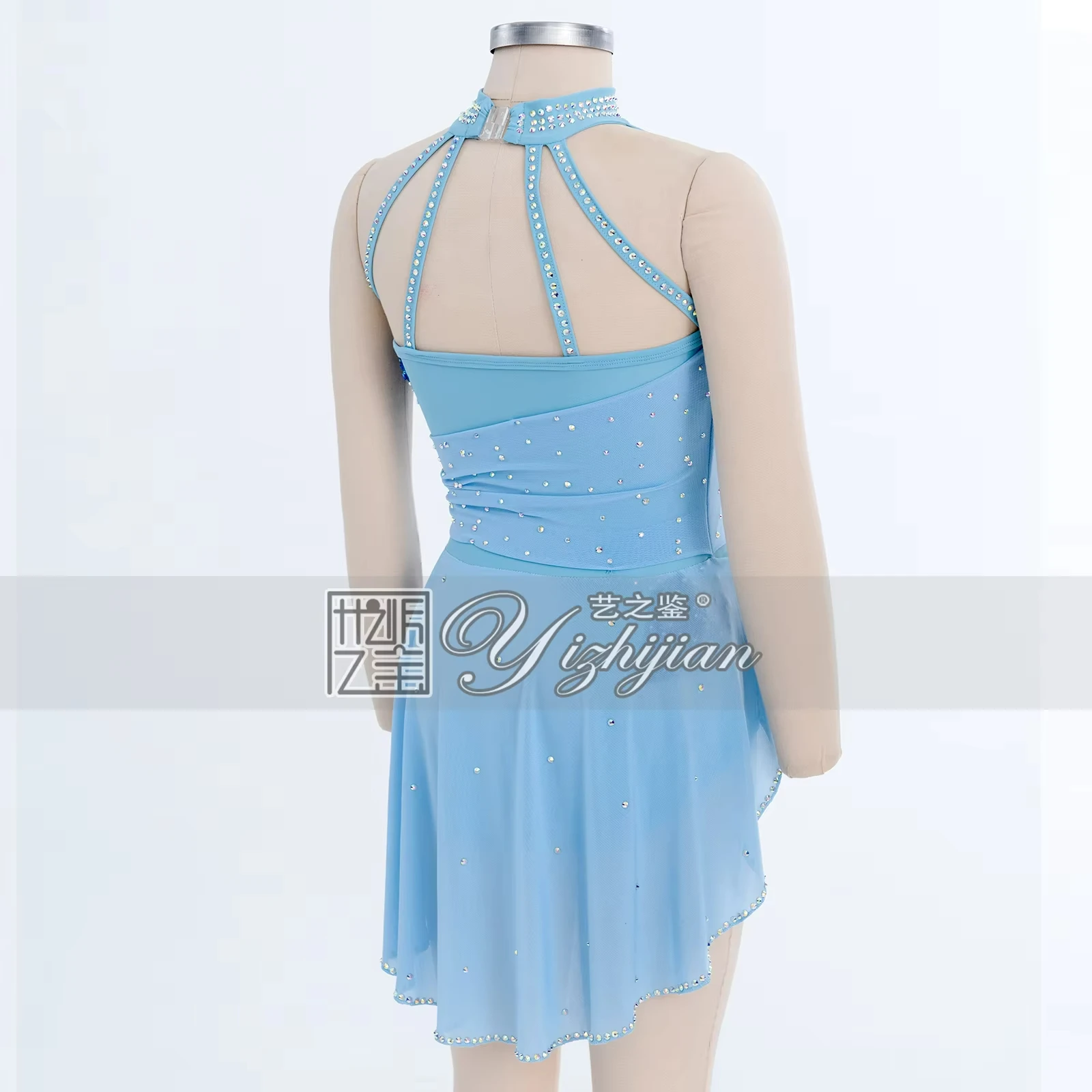 YIZHIJIAN Womens Shiny Rhinestones Backless Sleeveless modern dance Dresses Lyrical Dance Performance Costume