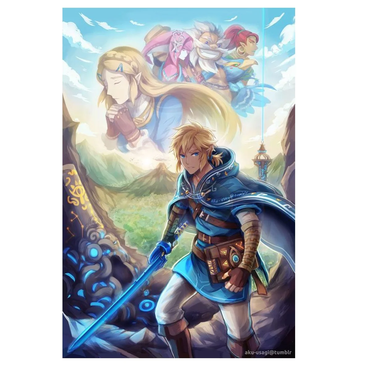 Новый дизайн игры zelda аниме 3D линзовидный постер настенный Декор Печатный Фильм