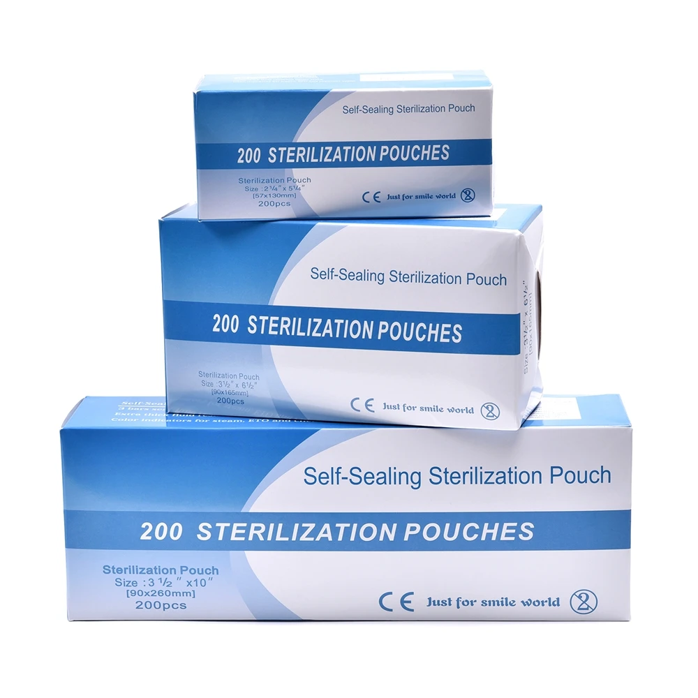 200PCS Self Sealing Sterilization Disposable Pouches Bags Nail Art Clean Tool Packaging Bag for Manicure Care Treatment Tools