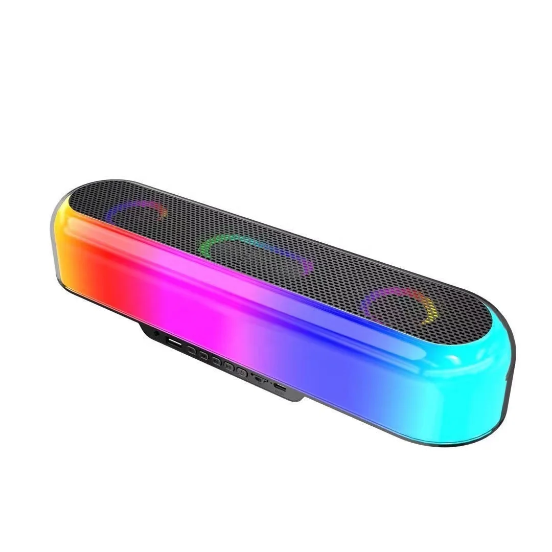 High Quality LED Wireless Speaker Strip with RGB Lighting Hifi Sound and Surround Sound for Enhanced Audio Experience
