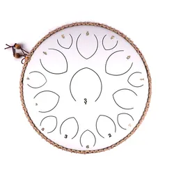 Factory offer the big size  design 14 inch (35 cm) 15 tongue white  hank drum D key balmy drum  steel tongue drum