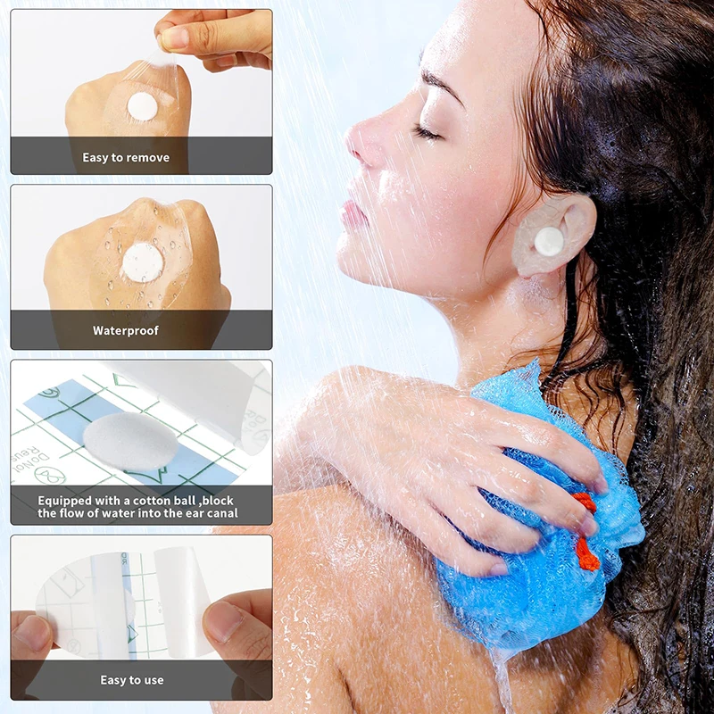60 Pcs Baby Waterproof Ear Stickers Clear Disposable Ear Covers