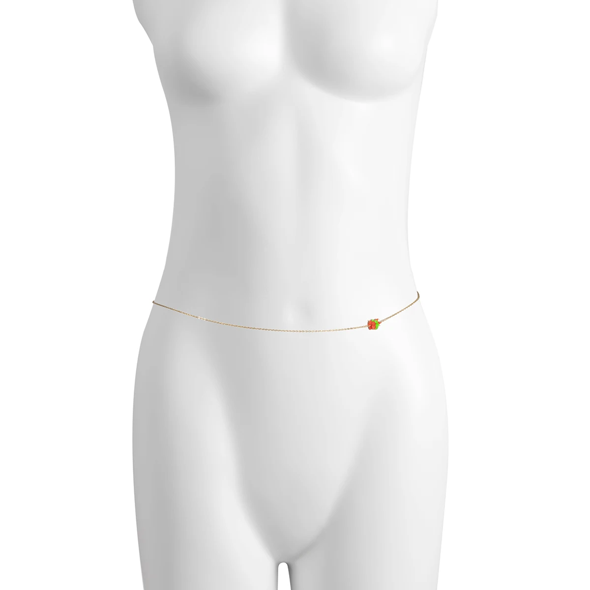  SHIXIN New Arrival Red Green Soft Pottery Beaded Waist Chain Cute Clay Link Belly Handmade Body Jewelry