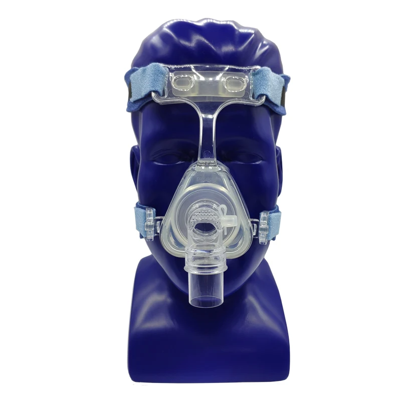 
NA-01A Silicone CPAP Nasal face shield for BMC Resmed Respironics OSHAS CPAP machine with blue cpap headgear straps 