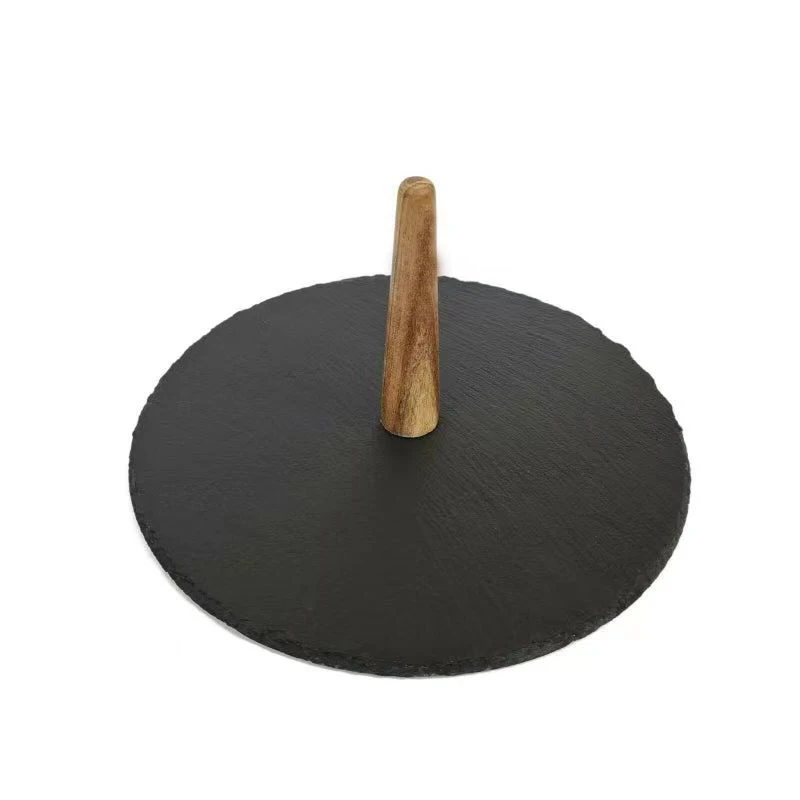 Top sellers 1 tier Natural Slate Cake Stand Round Shape &Serving Platter for Coffee Room