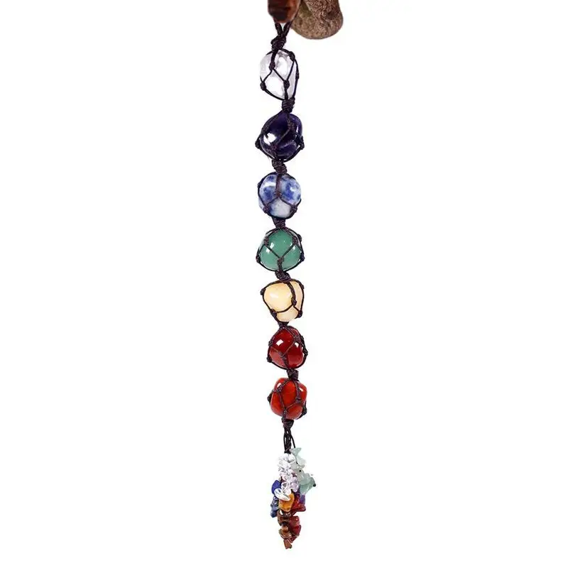 Spiritual healing stone tumbled stone Car pendant 7 chakra pendant quartz crystal crafts