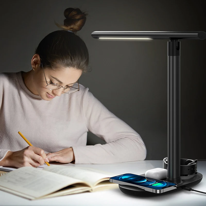 Fast Wireless Charger Desk Lamp For Mobile Phone Watch Led Desk Lamp With Wireless Charger