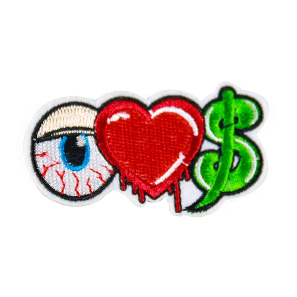  Оптовая продажа китайское производство высокое качество нашивка с надписью Money in the Eye Badge помощью утюга на одежду и в форме