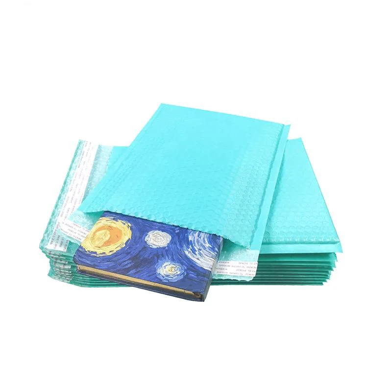 OEM Wholesale Custom Packaging Plastic Bags Teal Green Poly Bubble Mailer Envelope Free Sample Mailing Bag For Clothing Shipping