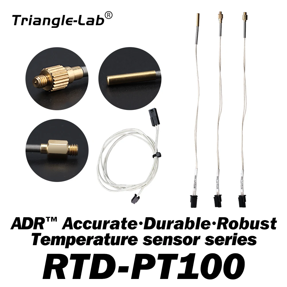 trianglelab ADR Heraeus M222 PT100 (Class B)Thermistor sensor New standard Multi-Stranded Laser Welded Leads 3X15MM Metal M3 M