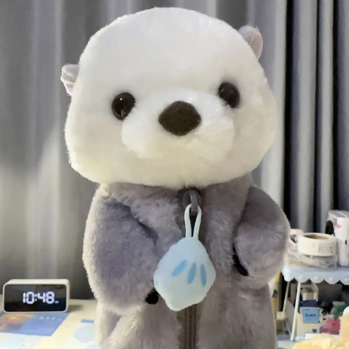 Custom Plush Sea Otter Pencil bag Pen Bag Small Objects Stationery Bag Cat plush toy stuffed animals Plush pen case for students