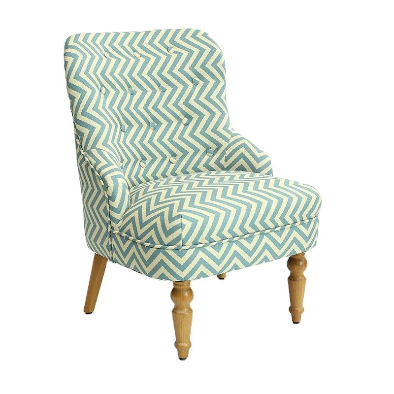 Living Room furniture Single Sofa Curved Back Modern Leisure Chair Print Fabric Accent Chair