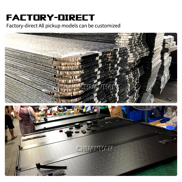 pickup tri-fold hard folding truck bed aluminum ranger tonneau cover for fordranger t6 t7