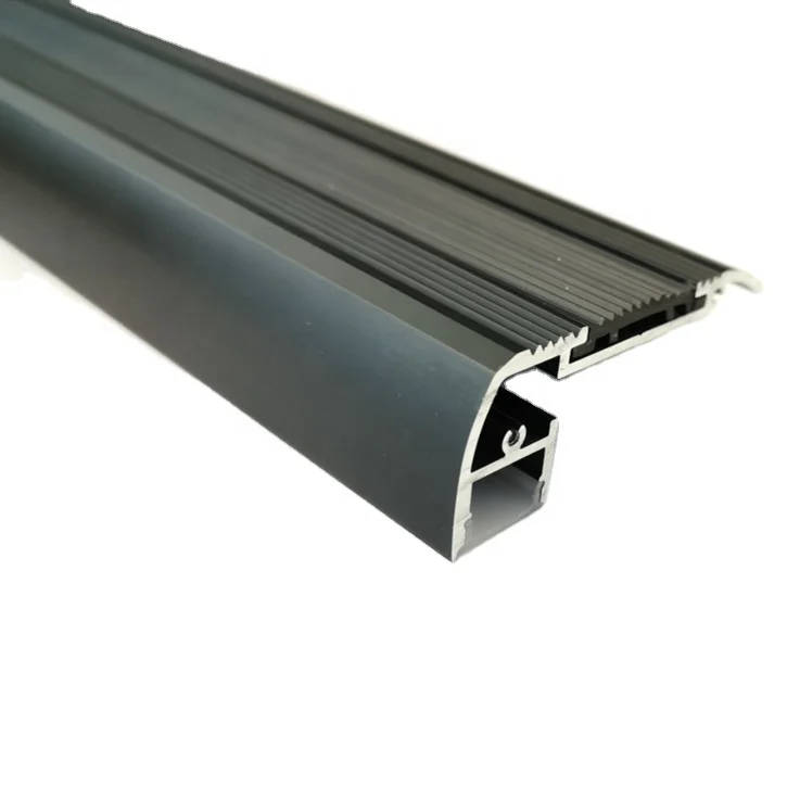 F Shape Aluminum LED Profile for Stairs/ Black Anodized Aluminum Stair Profile/65MM Width Super Good quality Stair Profiles