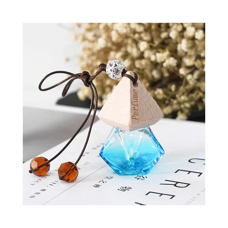 5ml 10ml 15ml Wholesale Diffuser Empty Hanging Car Perfume Glass Bottle With Wooden Cap
