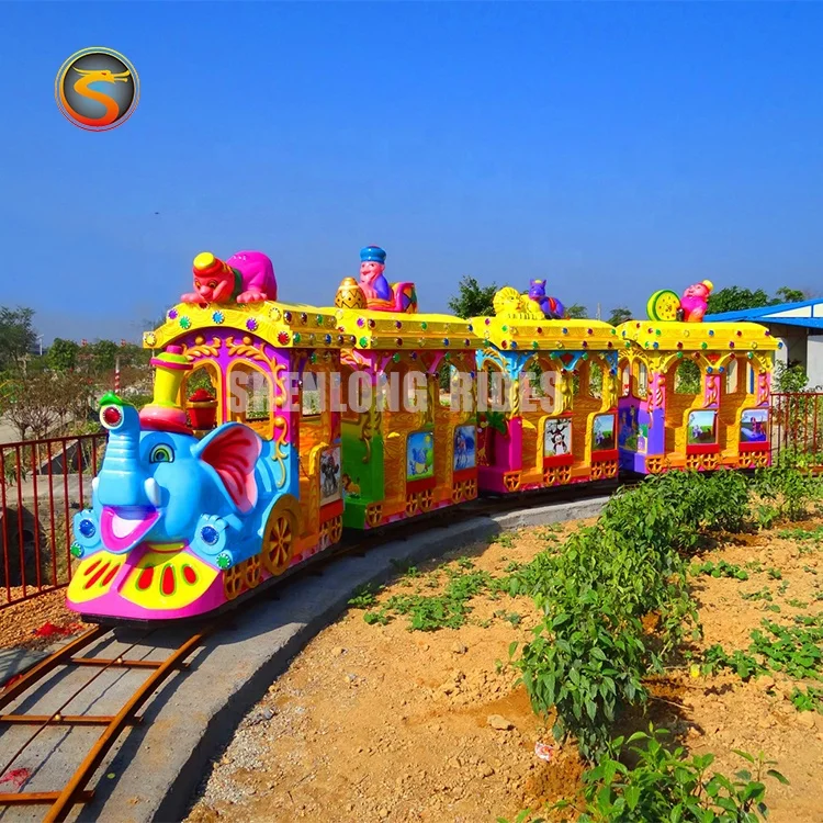 Amusement park games kid electric train track train rides for sale
