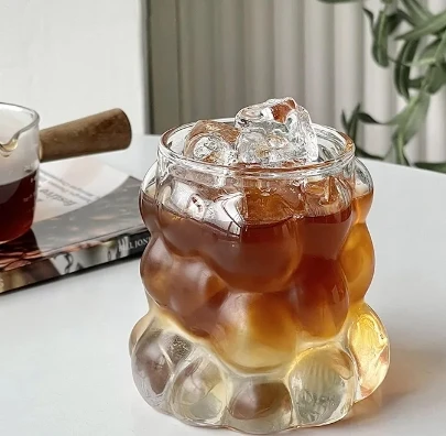 Creative retro transparent grape shaped glassware, borosilicate mug glass with handle