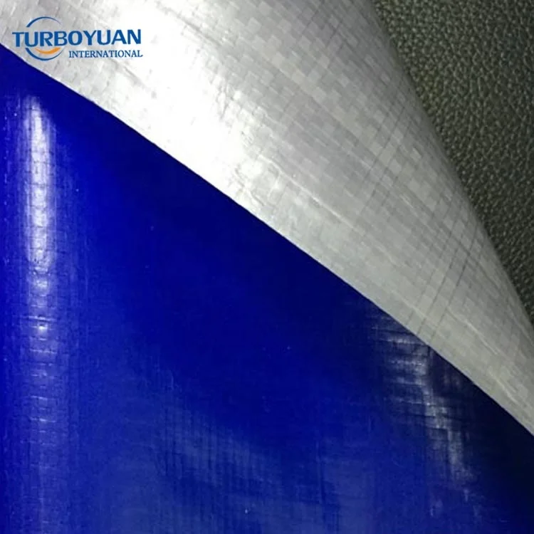 heavy duty blue heat reflective 150gsm PE tarpaulin sheet roll with printing