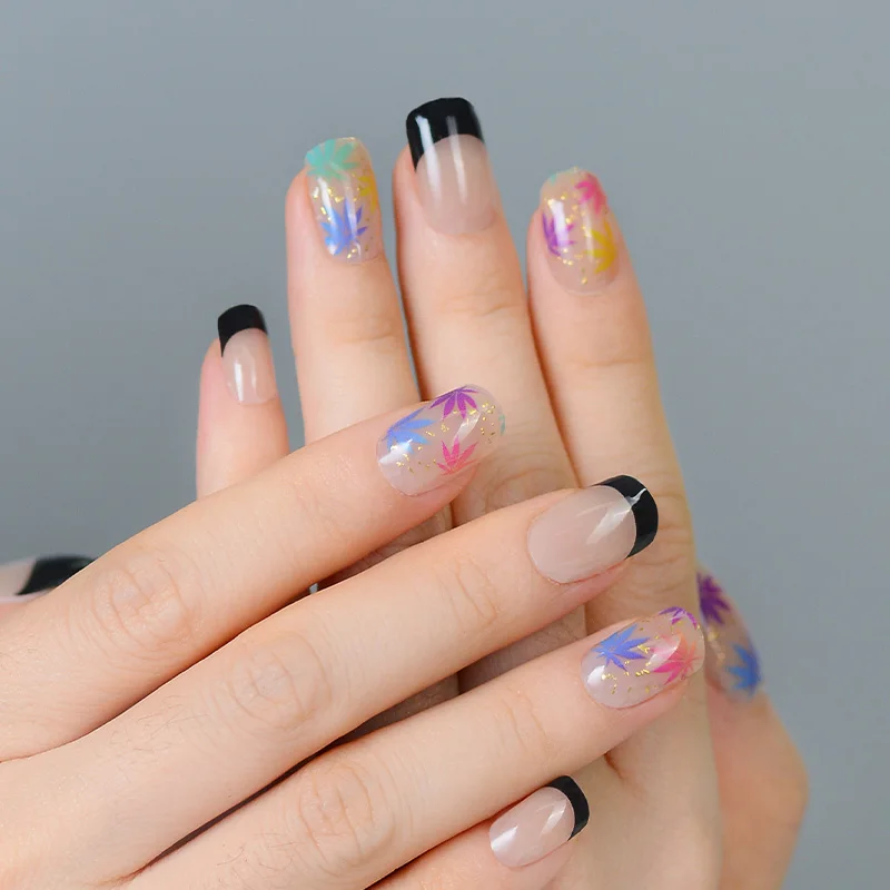Hot Sale Custom Logo Nail Wraps Stickers Nails Laser Real Nail Polish Strips