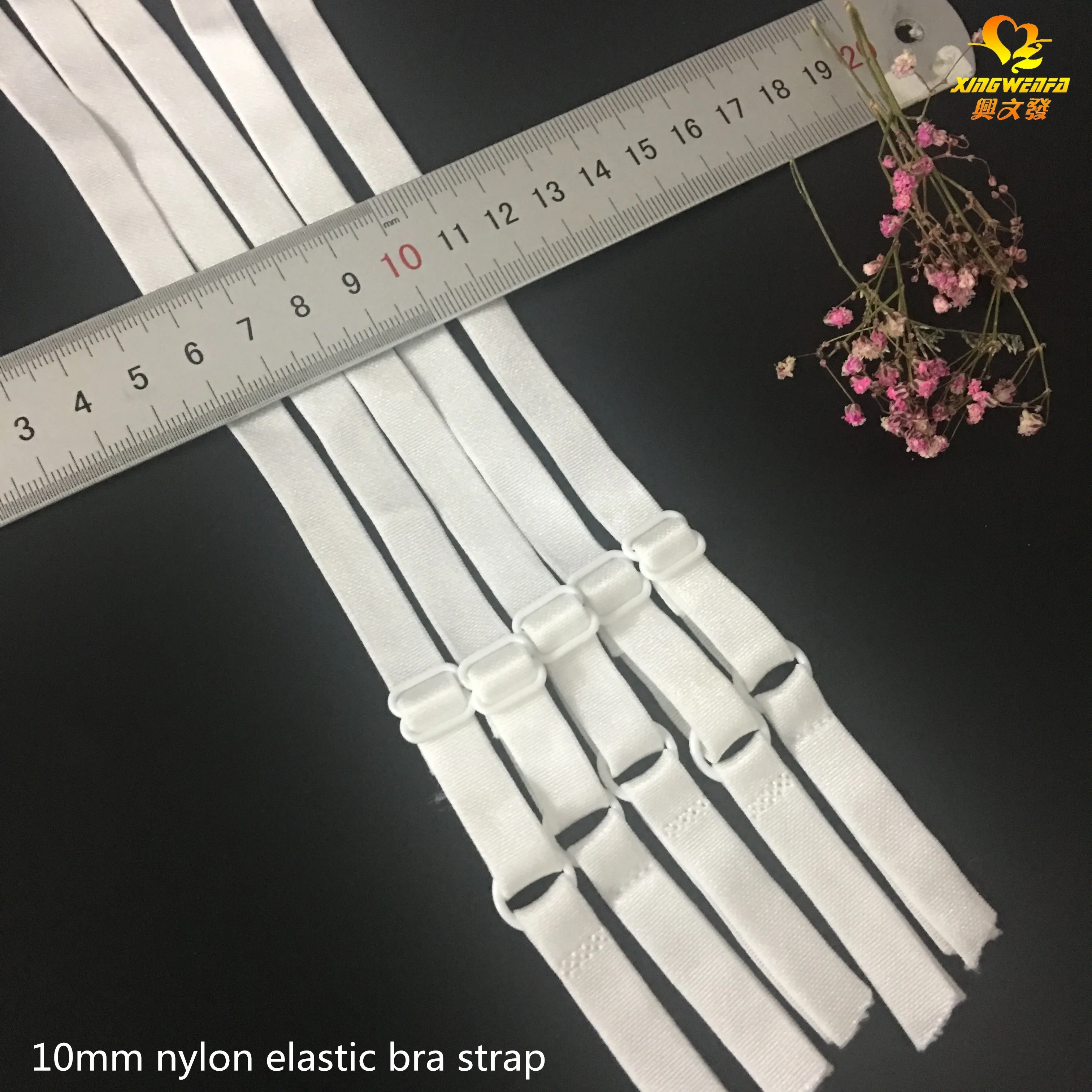 10mm bra accessories dyeable quality nylon bra strap white black high quality nylon elastic bra strap