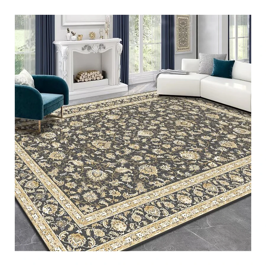 Eco-ami made in china vin rouge motif de fleur rectangle doux cachemire tapis haut de gamme