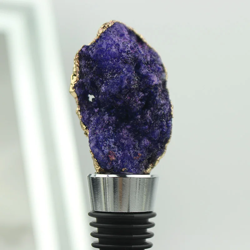 Новая натуральная бутылка для вина Geode шампанское кристалл минеральный кварц агат пробка бутылки
