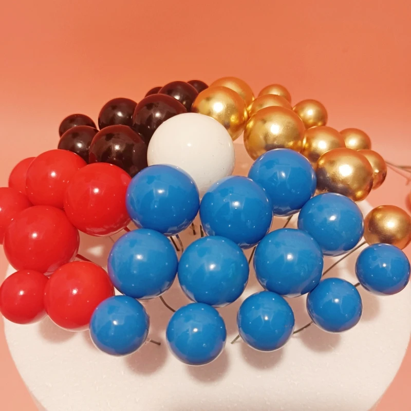 mixed size foam ball 2cm 2.5cm 3cm 4cm 20pcs royal blue dark blue light blue balls cake topper faux balls for birthday cake