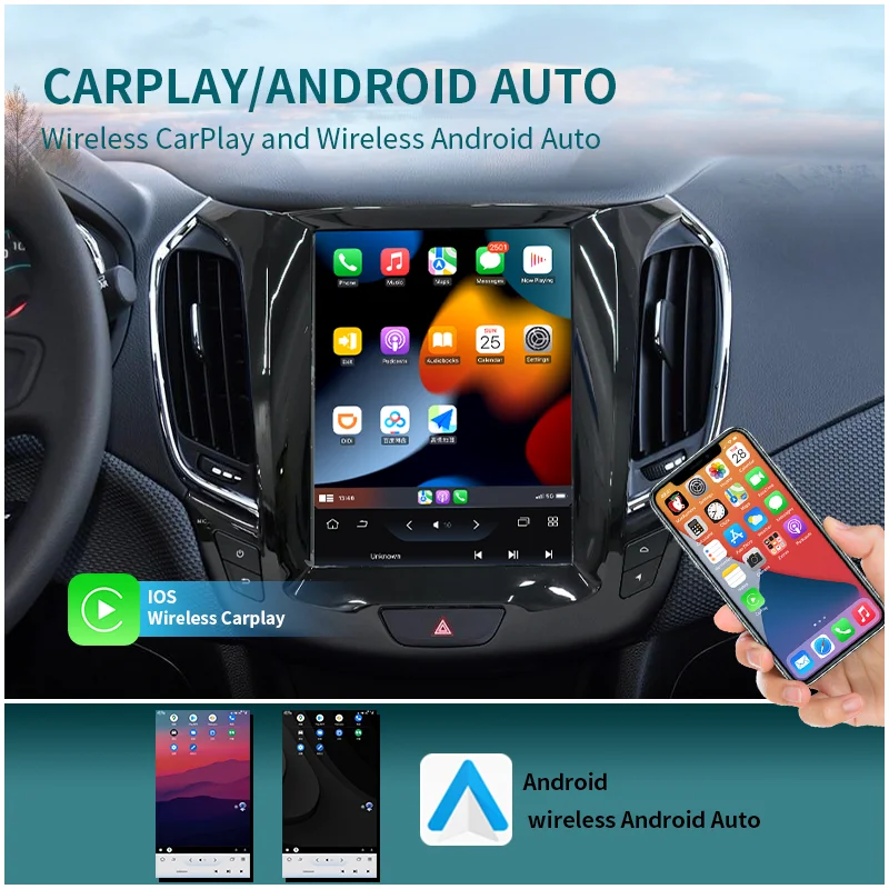 Tesla Style 9.7Inch Vertical Touch Screen Android Car Radio Car Multimedia Player Navigation For Chevrolet Cruze 2015 2016 2017