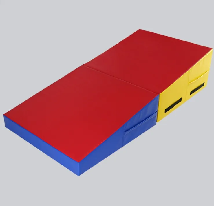Factory direct Sale Folding Incline Gymnastics Mat Wedge Shape Gymnastics Gym Fitness Tumbling Pink