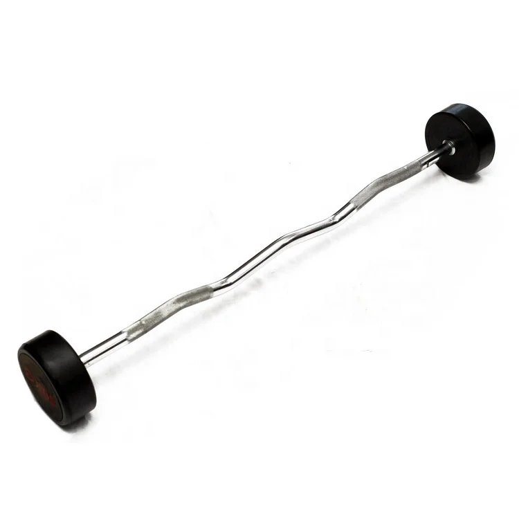 Home Gym Fixed Barbell Set Urethane CPU and TPU Straight Curl Commercial Barbells