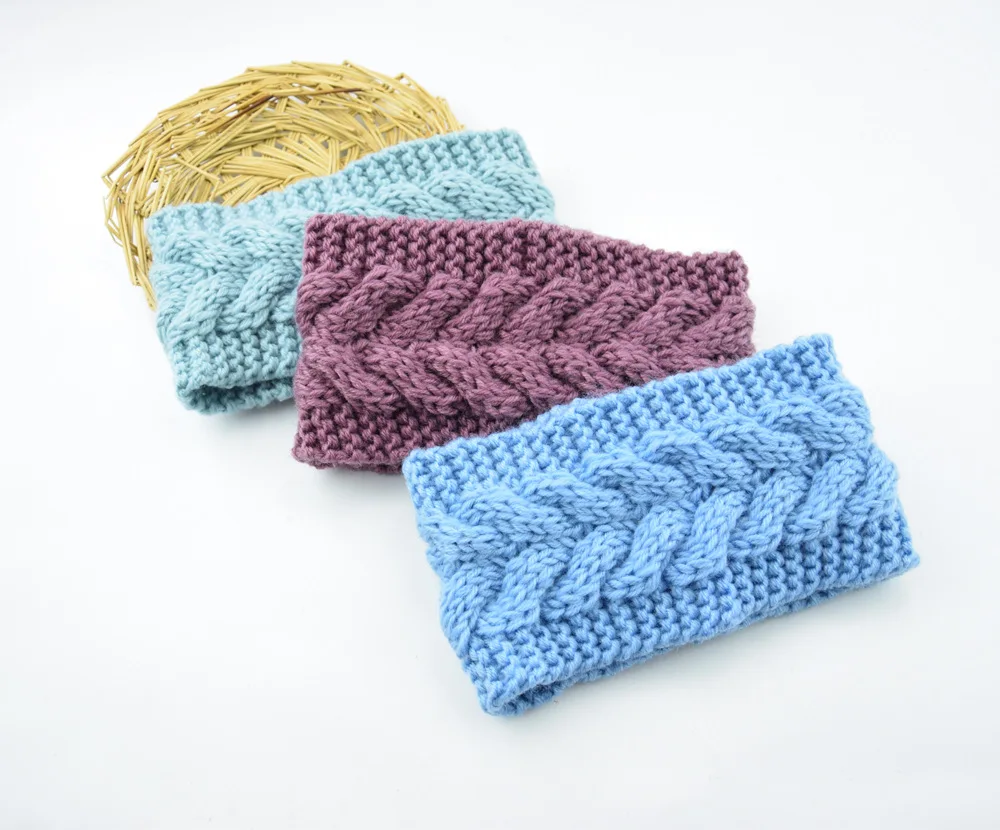 Вязаная повязка для волос, обогреватель для ушей, эластичная повязка на голову ручной работы, женская теплая повязка для волос, простые аксессуары, повязки