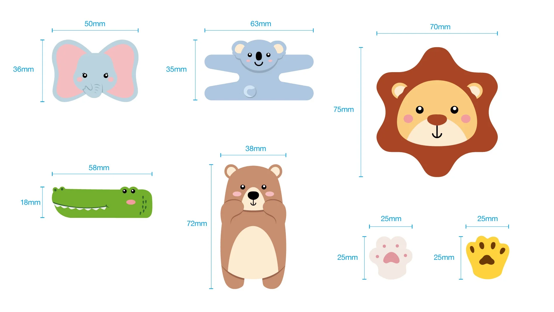 25mm Vaccine Sticker Claw Shape Adhesive Bandage Wound Plaster Band-Aid