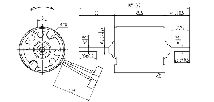 12-220V Fan Brush DC motor