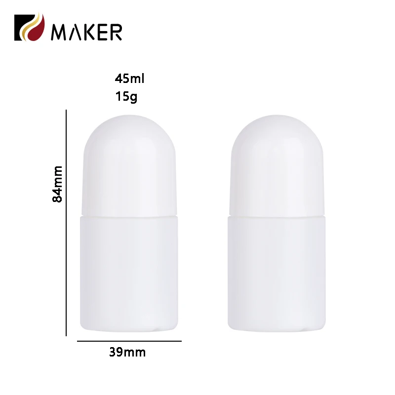 Plastic PE Ball Roll-On Bottle Wholesale 45ml Roll-On Applicator Gel Essential Oil Antiperspirant Empty Rollerball Bottle