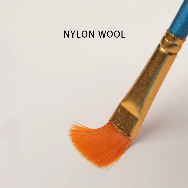 Watercolor Gouache Paint Brushes Different Shape Round Pointed Tip Nylon Hair Painting Brush Set Art Supplies