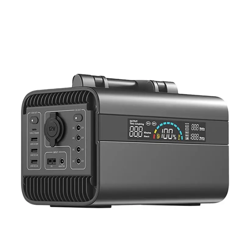 Portable power power station high capacity 600W solar outdoor camping Uninterruptible Power Supply