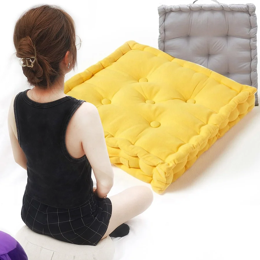 Floor Square Cushion Handcrafted Pillow Backrest Large square Pillow
