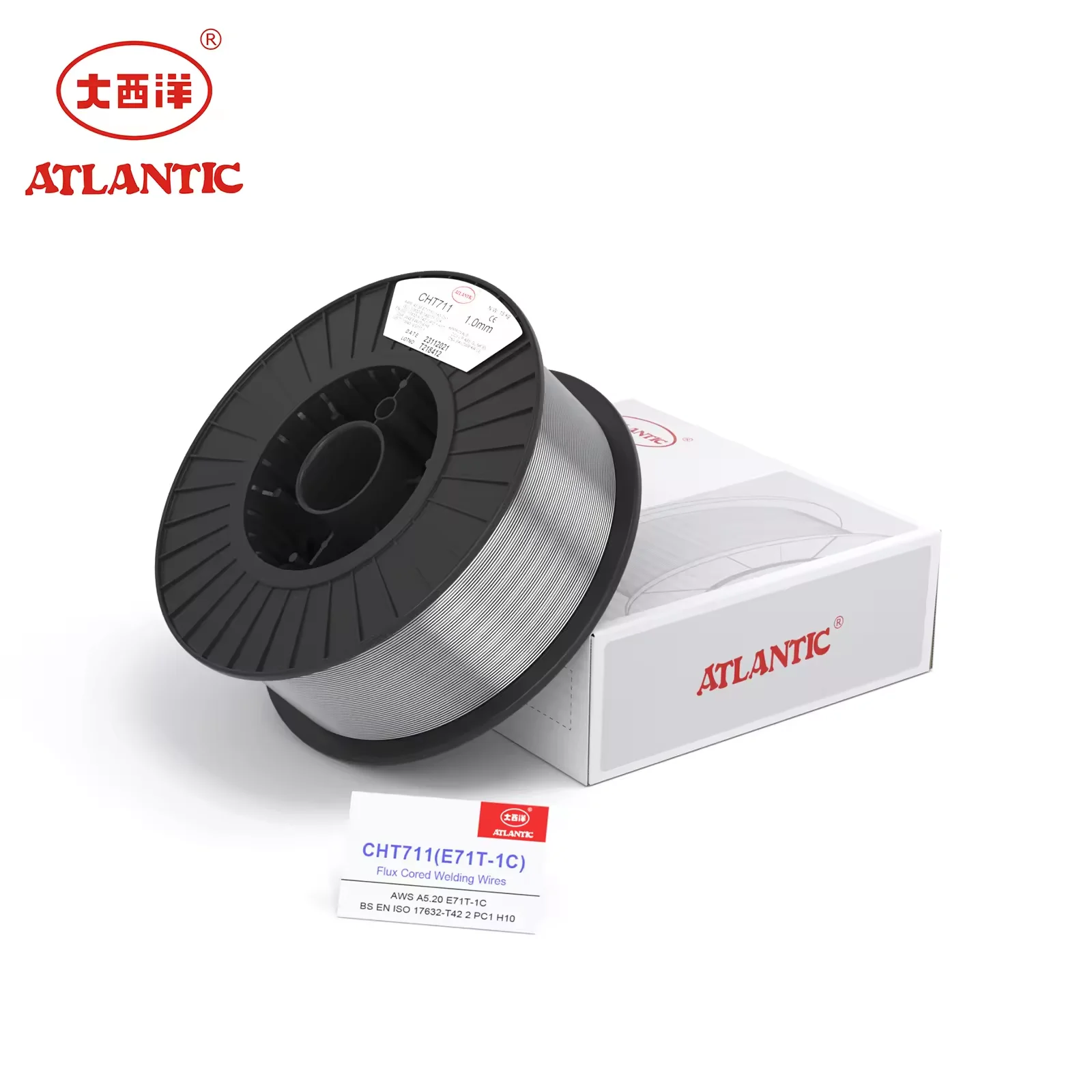 Заводская цена ATLANTIC OEM OBM ODM AWS медь 0 8 мм 1 2 CHT711 E71T-1C E71T1 флюсовая сварочная проволока