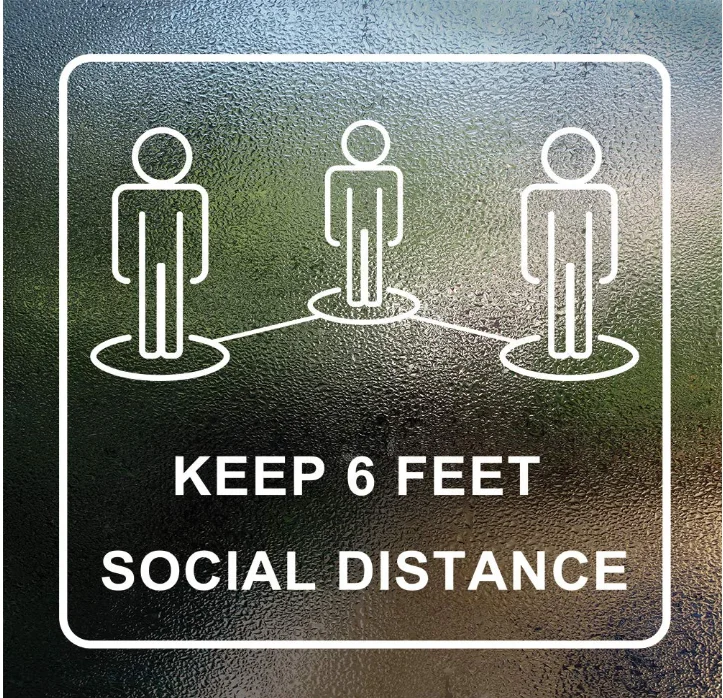 Social Distancing clear PVC decals - Safety Floor Sign Marker / adhesive window