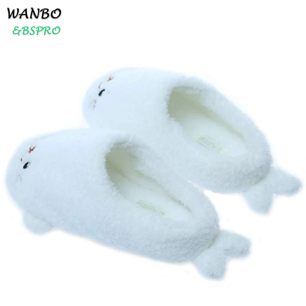 
BSPRO #CHPS0303 plush seal cute household indoor keep warm snow white shoes 