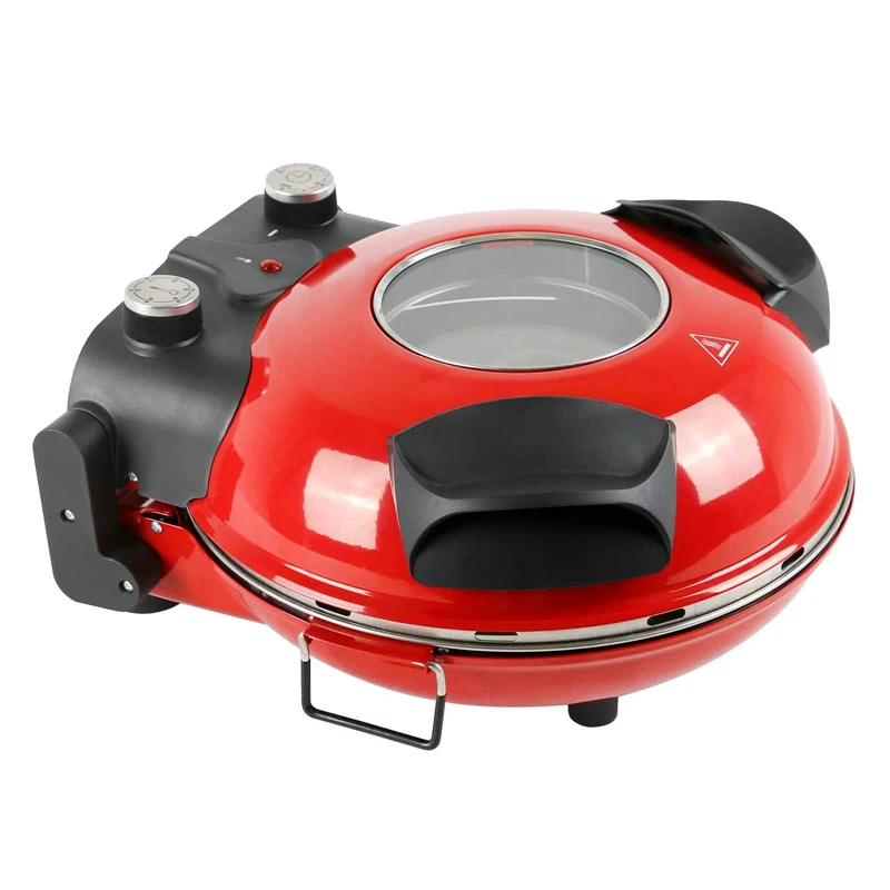 Multi function Pizza Maker with Visible Window Special Stone for Baking 1200W Electric Crispy Crust Pizza Oven