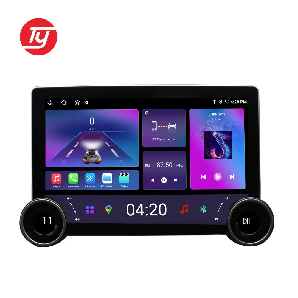 factory  car radio 11.5inch dual knob  Auto QLED 2K Screen  Gps  Android 15.0 4G WIFI  carpay and android auto DSP AM FM